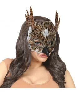 WIDMANN Masque De Hibou En Plumes Pour Adulte -Halloween Soldes Boutique masque de hibou en plumes pour adulte 2