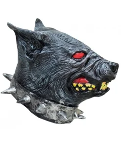 Masque Intégral De Loup Avec Collier En Latex