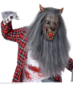 WIDMANN Masque Intégral Latex Avec Fourrure De Loup-garou Pour Adulte -Halloween Soldes Boutique masque integral latex avec fourrure de loup garou pour adulte 3