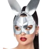 Smiffys Masque Lapin Simili Cuir Argenté Femme