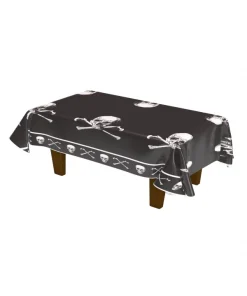 ESPA - Funny Fashion Nappe En Plastique Pirate, Noir Et Blanc (270x136cm)