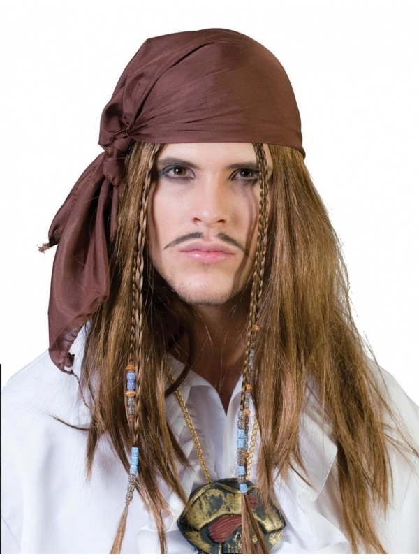 Perruque Pirate Des Caraïbes Avec Bandana 1 Perruque Pirate Des Caraïbes Avec Bandana