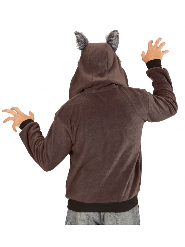 WIDMANN Polaire Avec Capuche Tête De Loup Pour Adulte 3 WIDMANN Polaire Avec Capuche Tête De Loup Pour Adulte – Image 3