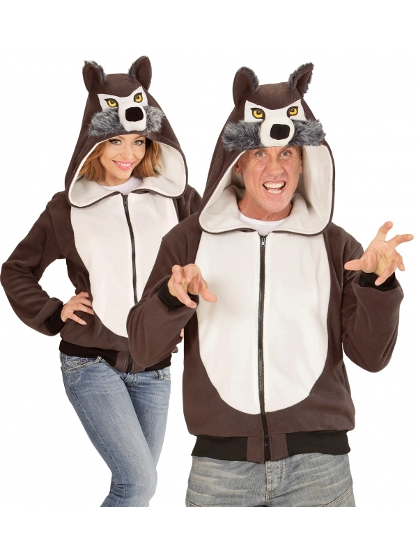 WIDMANN Polaire Avec Capuche Tête De Loup Pour Adulte 1 WIDMANN Polaire Avec Capuche Tête De Loup Pour Adulte