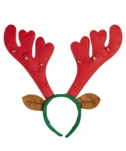 WIDMANN Serre-tête Renne De Noël Rouge Et Vert Avec Clochettes