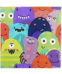 Smiffys Serviettes En Papier Motif Monstres (lot De 8)