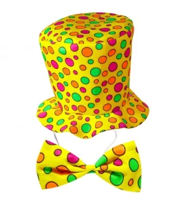 WIDMANN Set Clown Adulte Chapeau Et Nœud Pap Jaune à Pois -Halloween Soldes Boutique set clown adulte chapeau et noeud pap jaune a pois 2