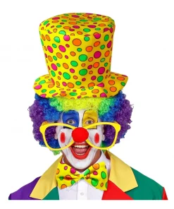 WIDMANN Set Clown Adulte Chapeau Et Nœud Pap Jaune à Pois