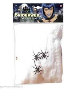 WIDMANN Toile D'araignée Blanche Pour Halloween Avec 3 Araignées - 50g