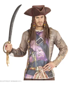 WIDMANN Tricorne Pirate Simili Cuir Avec Cheveux -Halloween Soldes Boutique tricorne pirate simili cuir avec cheveux 2
