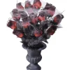 WIDMANN Vase De Roses Sombres Recouvertes De Toile D'araignées Pour Une Déco Halloween Originale